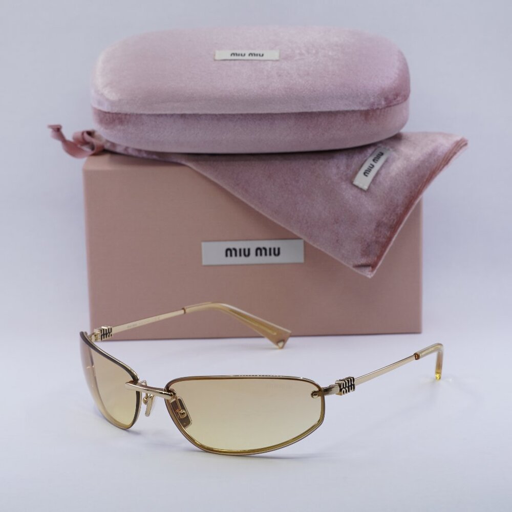 Miu Miu MUA50S 5AK7R1 Rectangle Sunglasses - Gold/Yellow